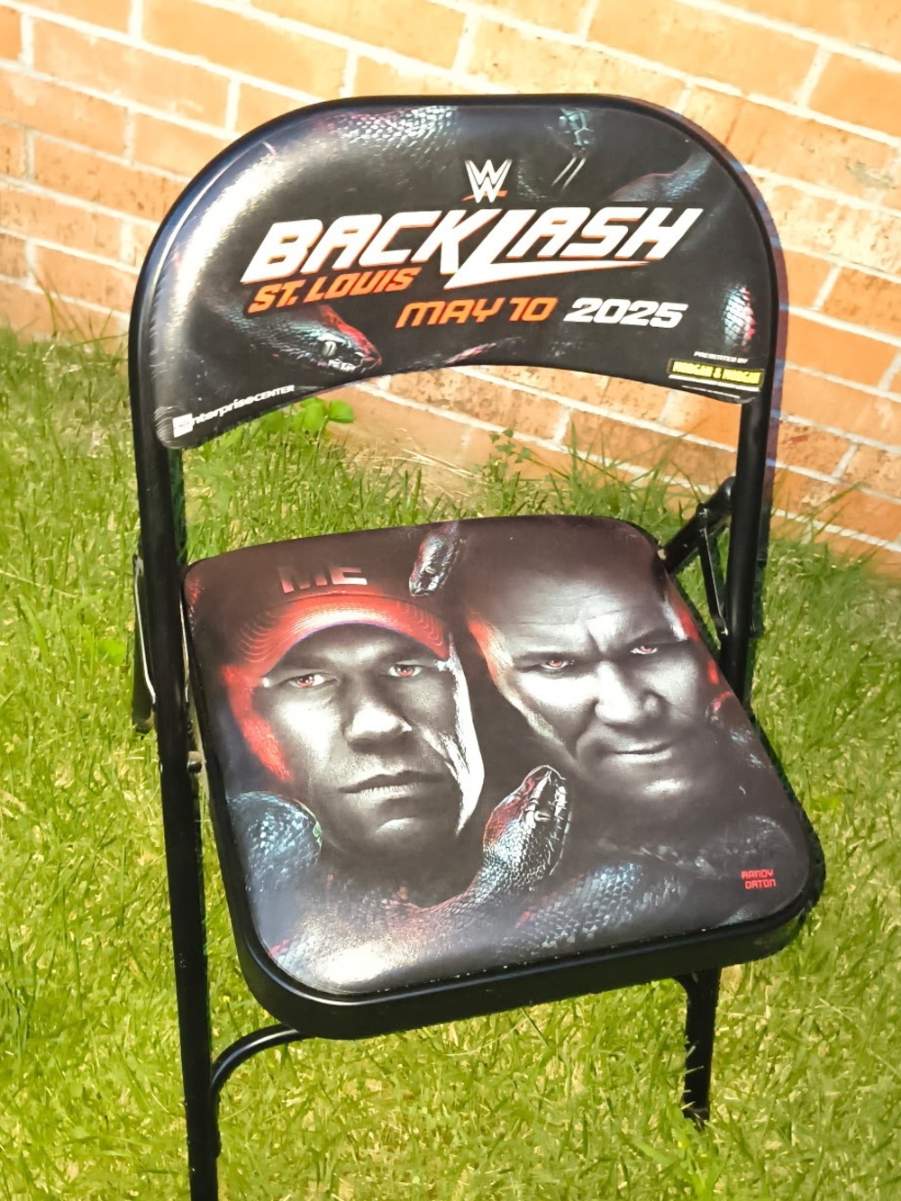 WWE Backlash Folding Chair in Black with Red and Gray Accents